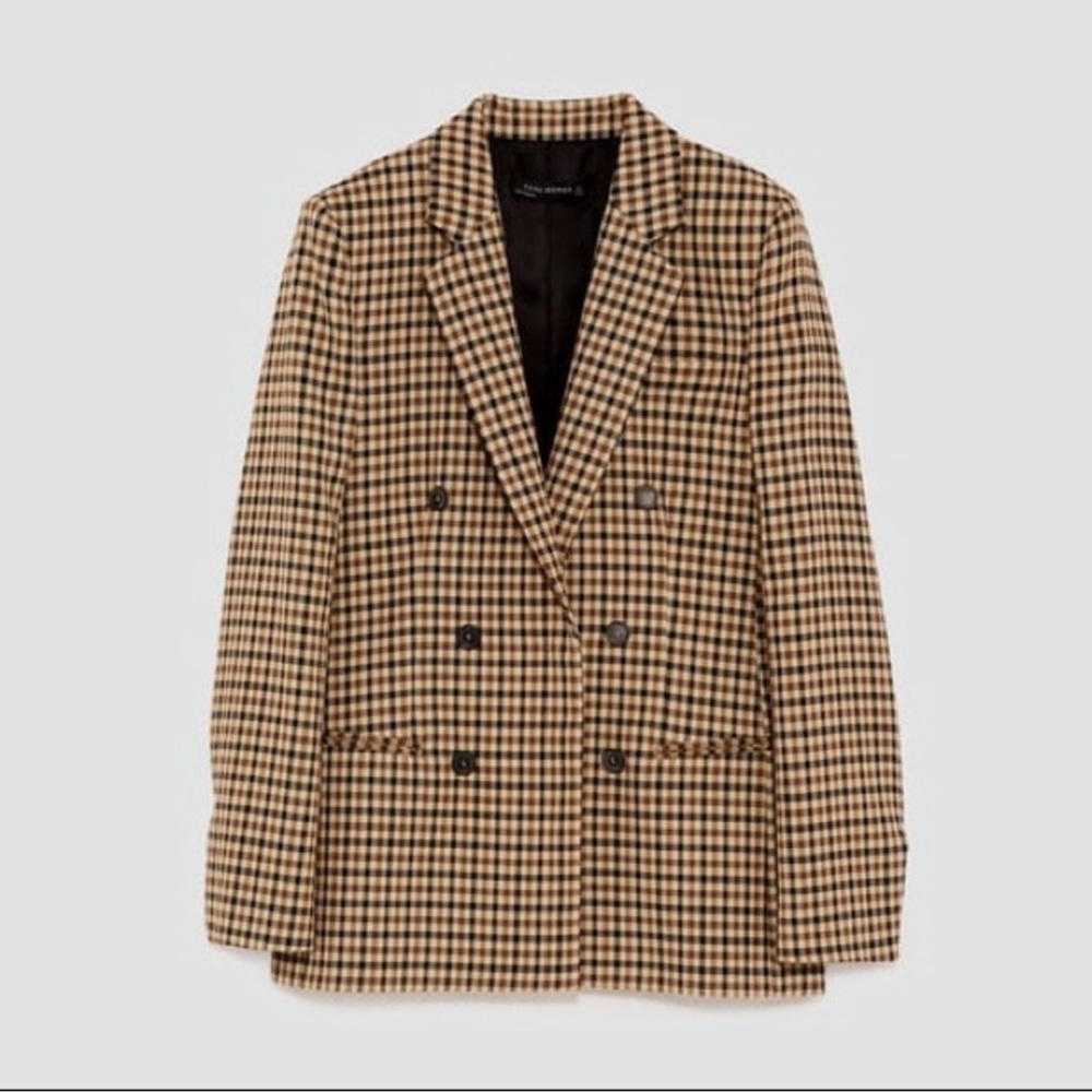 Gorgeous ZARA plaid blazer jacket